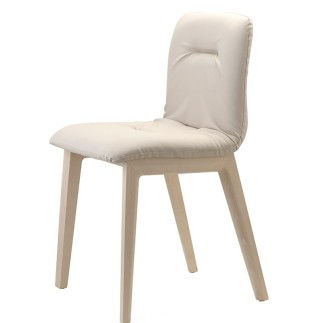 Chair with Wooden Legs Upholstered in Velvet - Alice