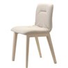 Chair with Wooden Legs Upholstered in Velvet - Alice Natural Pop