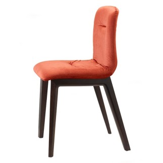 Chair with Wooden Legs Upholstered in Velvet - Alice