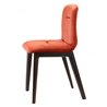 Chair with Wooden Legs Upholstered in Velvet - Alice Natural Pop