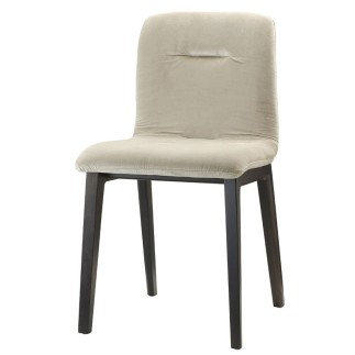 Chair with Wooden Legs Upholstered in Velvet - Alice