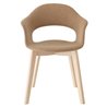 Fabric Upholstered Wooden Chair - Natural Lady B Pop