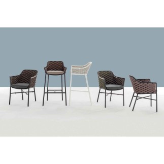 Outdoor High Stool in Rope - Panama | Grattoni