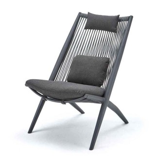 Outdoor Deck Chair in rope - Bahza | Grattoni