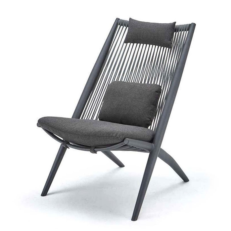 Outdoor Deck Chair in rope - Bahza | Grattoni