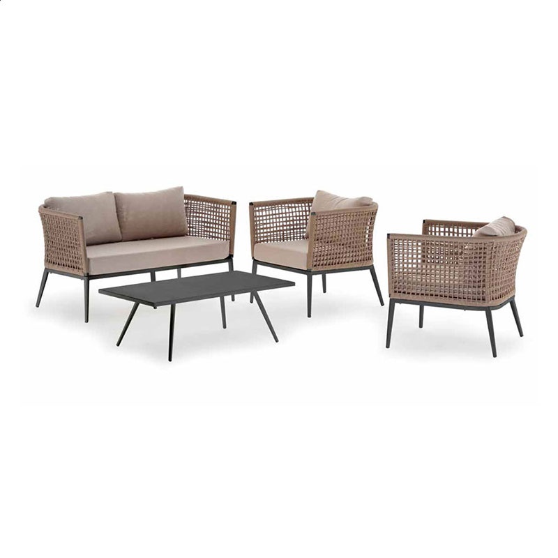 Outdoor Living Room in Rope with Table - Cuba | Grattoni