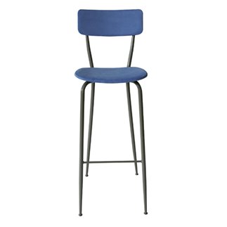 Padded stool in steel - Olivia | Vela