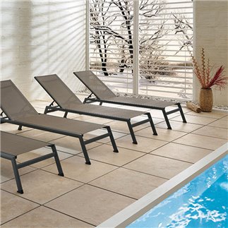 Stackable Aluminum Sunbed - Malindi Tex | Contral