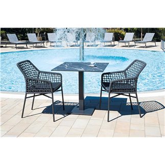 Outdoor Stackable armchair in Rope - Giselle Net | Contral