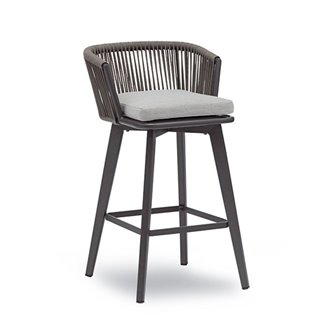 Outdoor Stool in Aluminum and Rope - Diva | Contral