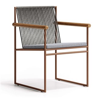 Outdoor Wooden Chair with Armrests - Pipe | ISA Project