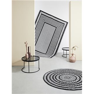 Black and White Round Rug - Tibet