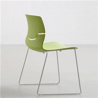 Colourful stackable chair with sled legs - Slot Fill S | Gaber