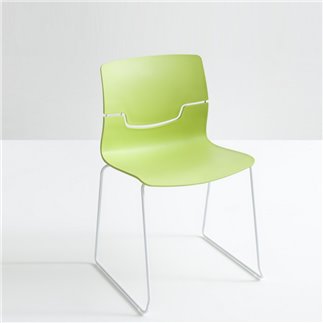 Colourful stackable chair with sled legs - Slot Fill S | Gaber