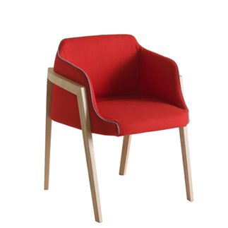 Poltroncina di design con gambe in legno - Chevalet BL | Gaber