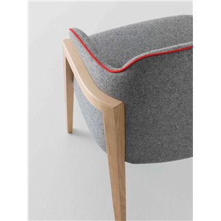 Poltroncina di design con gambe in legno - Chevalet BL | Gaber