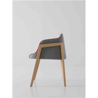 Poltroncina di design con gambe in legno - Chevalet BL | Gaber