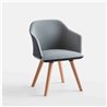 Upholstered chair with wooden legs - Manaa