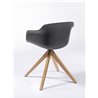 Swivel chair on wooden spokes - Dame