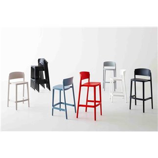 Stackable bar stool H.91/101 cm - Abuela ST | Gaber