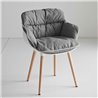 Upholstered chair with wooden legs - Choppy