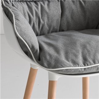 Upholstered chair with wooden legs - Choppy | Gaber