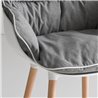 Upholstered chair with wooden legs - Choppy