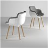 Upholstered chair with wooden legs - Choppy