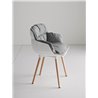 Upholstered chair with wooden legs - Choppy