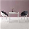 Upholstered chair with wooden legs - Choppy