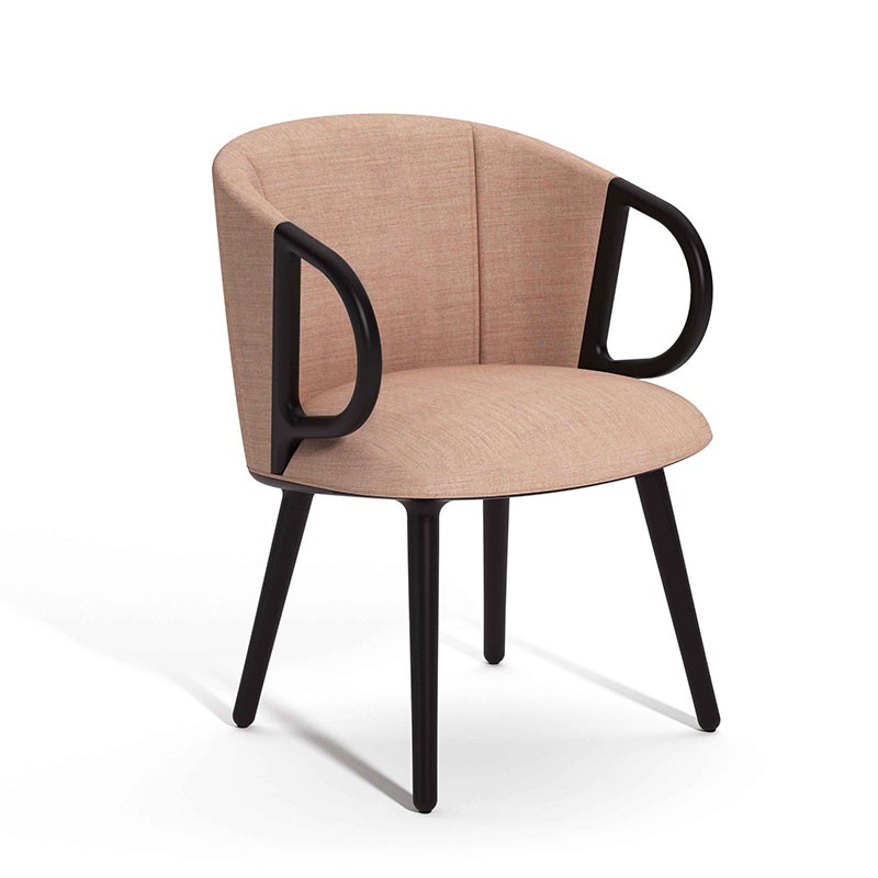 Guest armchair with wooden legs - Cucaracha Slim BL | Gaber