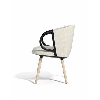 Guest armchair with wooden legs - Cucaracha Slim BL | Gaber