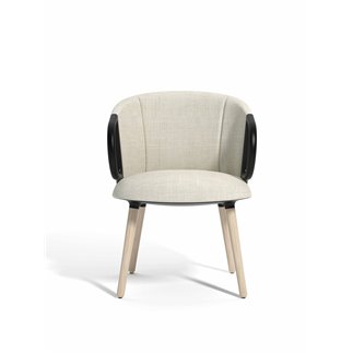 Poltroncina ospiti con gambe in legno - Cucaracha Slim BL | Gaber