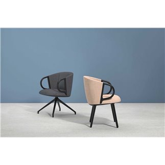 Poltroncina ospiti con gambe in legno - Cucaracha Slim BL | Gaber