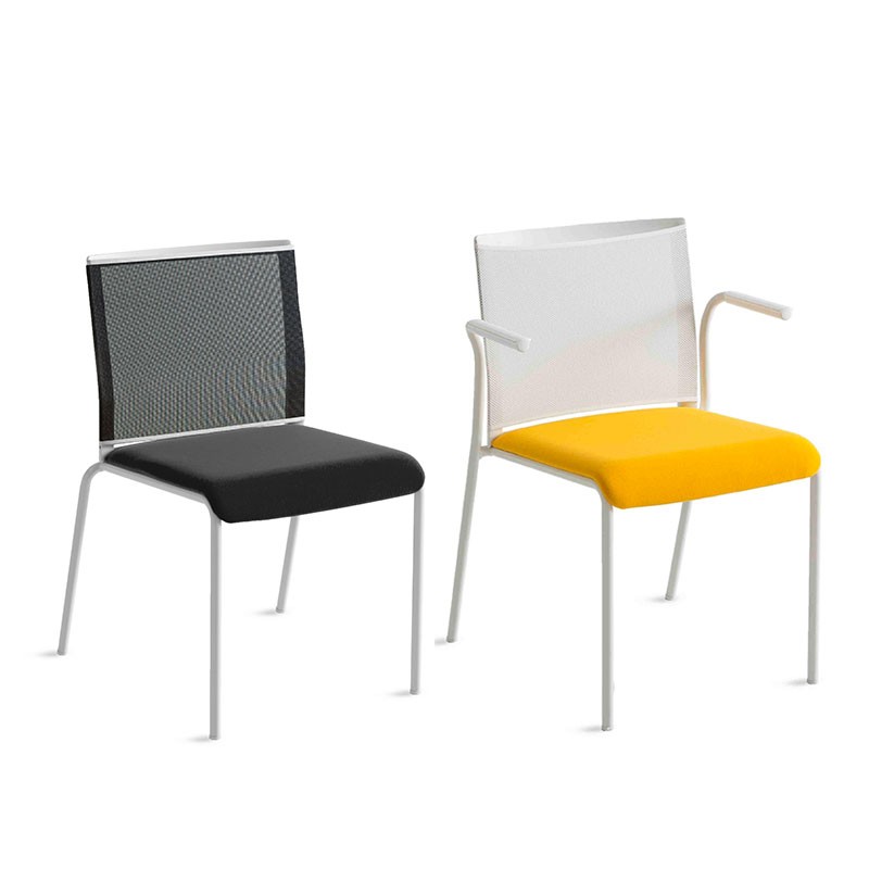 Stackable chair with or without armrests - Teckel | Gaber