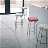 Leather high bar stool - Cross