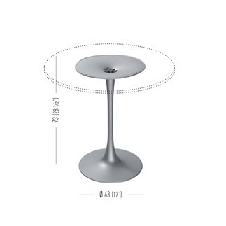 Round bar table base - Venus Round | Gaber