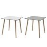 Square bar table wooden legs - Stefano