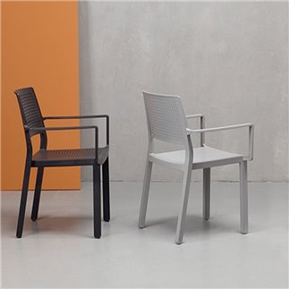 Colored Restaurant Chair with Armrests - Emi | Scab