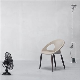 White Chair with Wooden Legs - Natural Drop | Scab