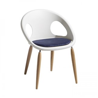 White Chair with Wooden Legs - Natural Drop | Scab