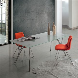 Rectangular Table with Glass Top - Pegaso | Caimi Brevetti