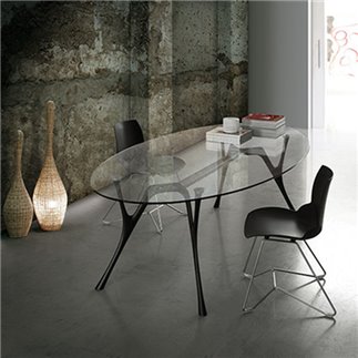 Oval Table with Glass Top - Pegaso