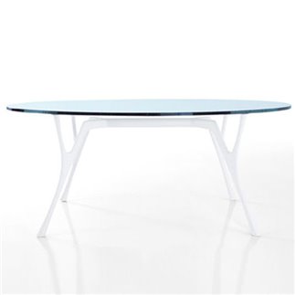 Oval Table with Glass Top - Pegaso | Caimi Brevetti