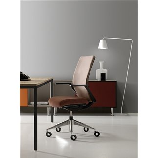 Fire-Retardant Executive armchair in fabric or eco-leather - Chance