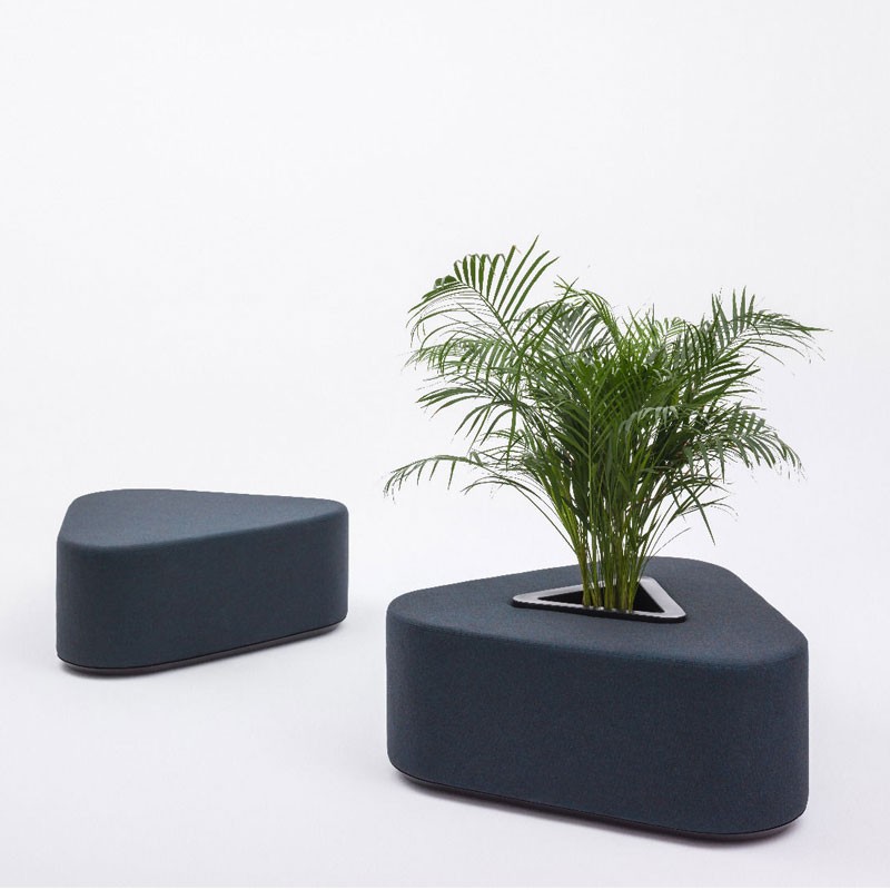 Ottoman for waiting room with or without planter - Hana | IsaProject