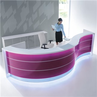 Bancone reception con top in vetro - Valde | IsaProject