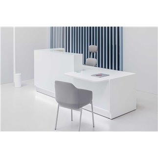 Linear reception desk with desk - Linea