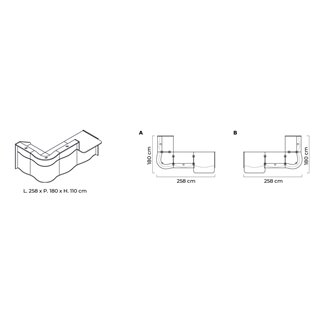 Bancone reception angolare con desk - Wave