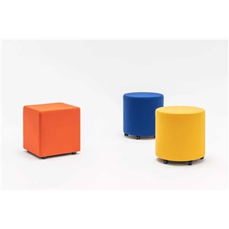 Pouf covered with or without wheels - Mix